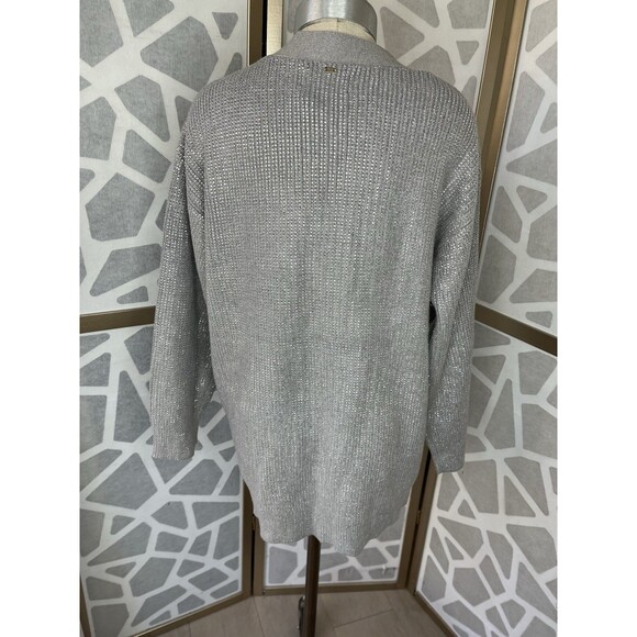 New BSB Women Knit Holiday Occasions Cardigan Buttons Grey Melange Sz M Sweater - Picture 9 of 15